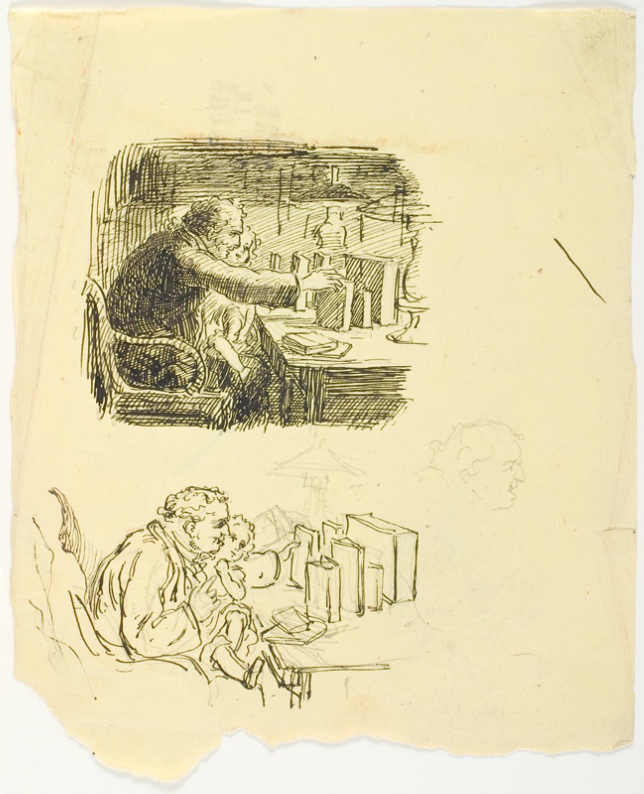 Lorenz Frølich, To illustrationsudkast til H.C. Andersen, I Børnestuen
