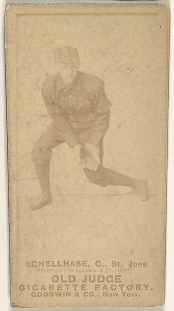 Goodwin & Company, Albert Herman "Schelley" Schellhase, Catcher, St. Joseph Clay Eaters, from the Old Judge series (N172) for Old Judge Cigarettes