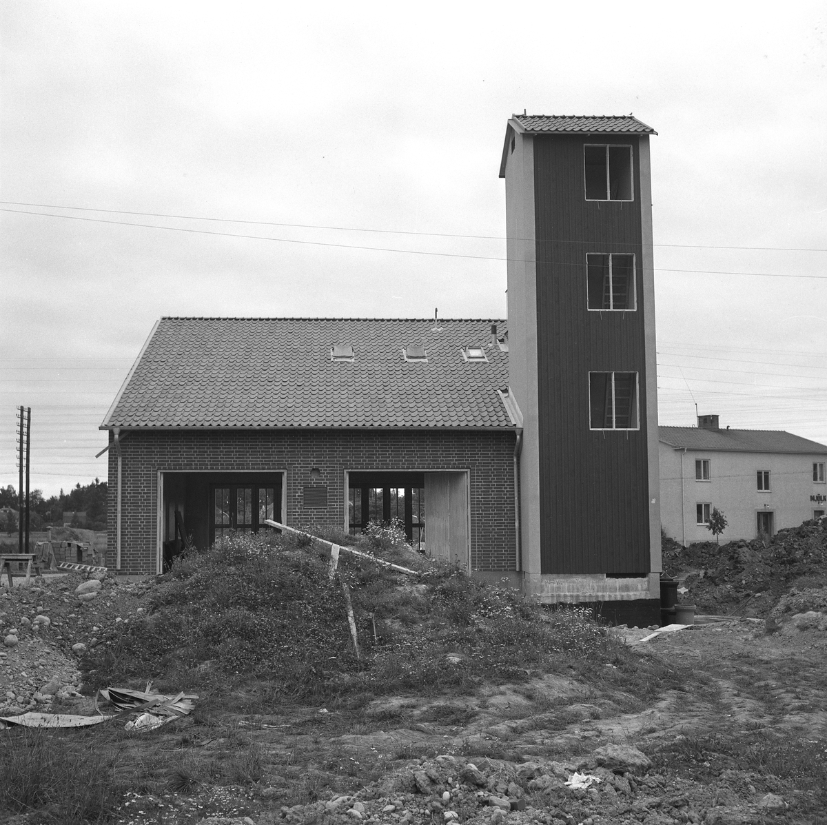 Örebro Kuriren, Lillåns brandstation. 16 september 1955.