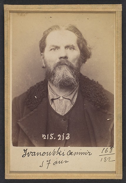 Alphonse Bertillon, Iv(w)anowski. Casimir. 57 ans, né à Chalon-sur-Saône (Saône & Loire). Mécanicien. Anarchiste. 6/3/94.