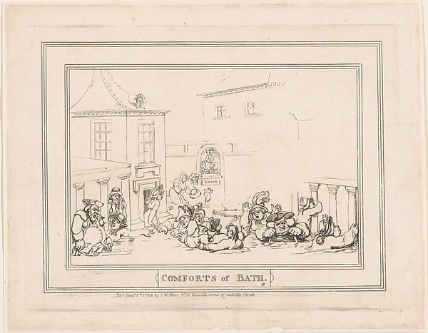 Thomas Rowlandson, Comforts of Bath, Plate 7