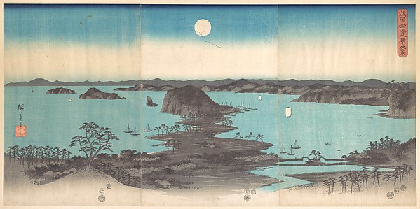 Utagawa Hiroshige, Panorama of the Eight Views of Kanasawa under a Full Moon