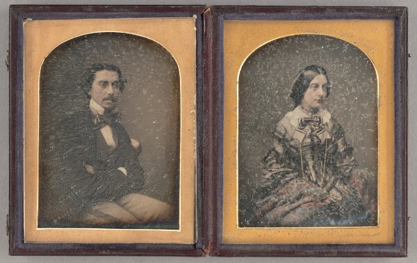 Unknown, [Portrait of a Seated Man with Moustache and Portrait of a Seated Woman]