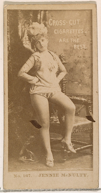 W. Duke, Sons & Co., Card Number 167, Jennie McNulty, from the Actors and Actresses series (N145-2) issued by Duke Sons & Co. to promote Cross Cut Cigarettes