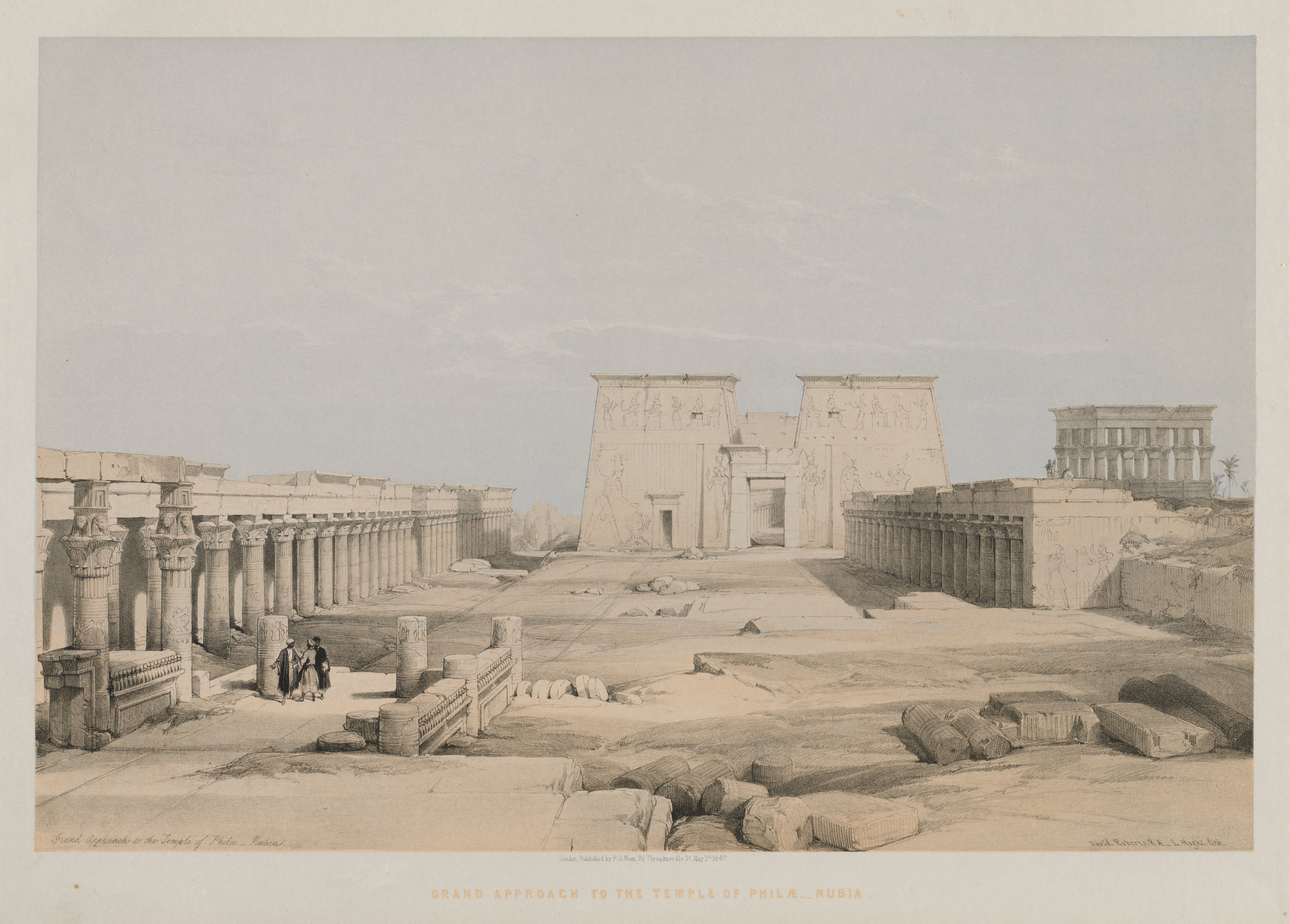 Louis Haghe, Egypt and Nubia, Volume I: Grand Approach to the Temple of Philae, Nubia