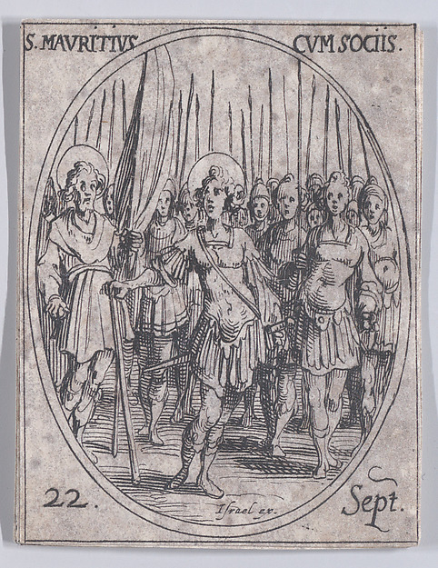 Jacques Callot, S. Maurice et Ses Compagnons (St. Maurice and His Companions), September 22nd, from "Les Images De Tous Les Saincts et Saintes de L'Année" (Images of All of the Saints and Religious Events of the Year)