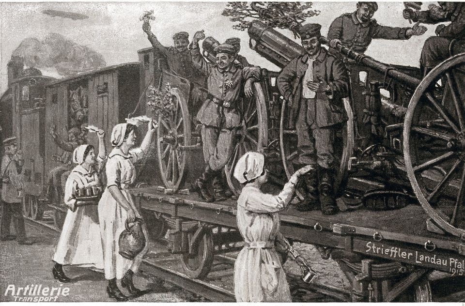 Heinrich Strieffler, Postkarte "Artillerietransport"