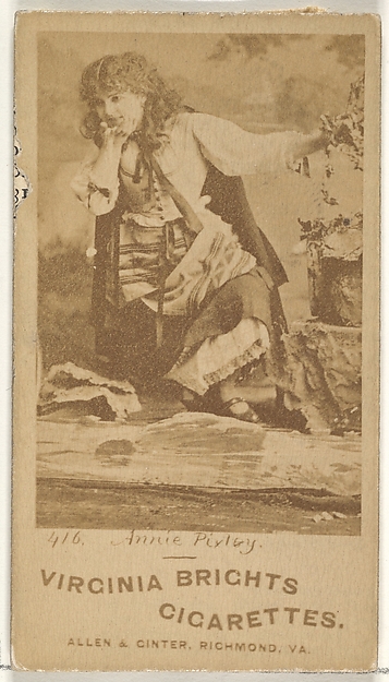 Allen & Ginter, Card 416, Annie Pixley, from the Actors and Actresses series (N45, Type 1) for Virginia Brights Cigarettes