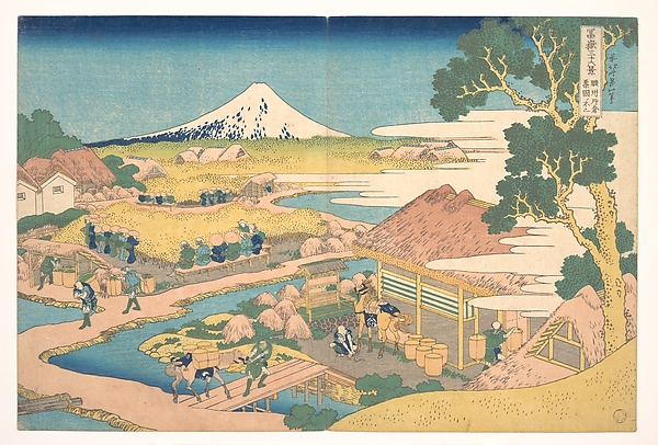 Katsushika Hokusai, Fuji from the Katakura Tea Fields in Suruga (Sunshū Katakura chaen no Fuji), from the series Thirty-six Views of Mount Fuji (Fugaku sanjūrokkei)