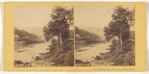 Unknown, Llangollen - View from the Chain Bridge.