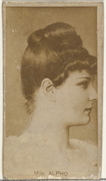W. Duke, Sons & Co., Mlle. Alpho, from the Actors and Actresses series (N145-8) issued by Duke Sons & Co. to promote Duke Cigarettes