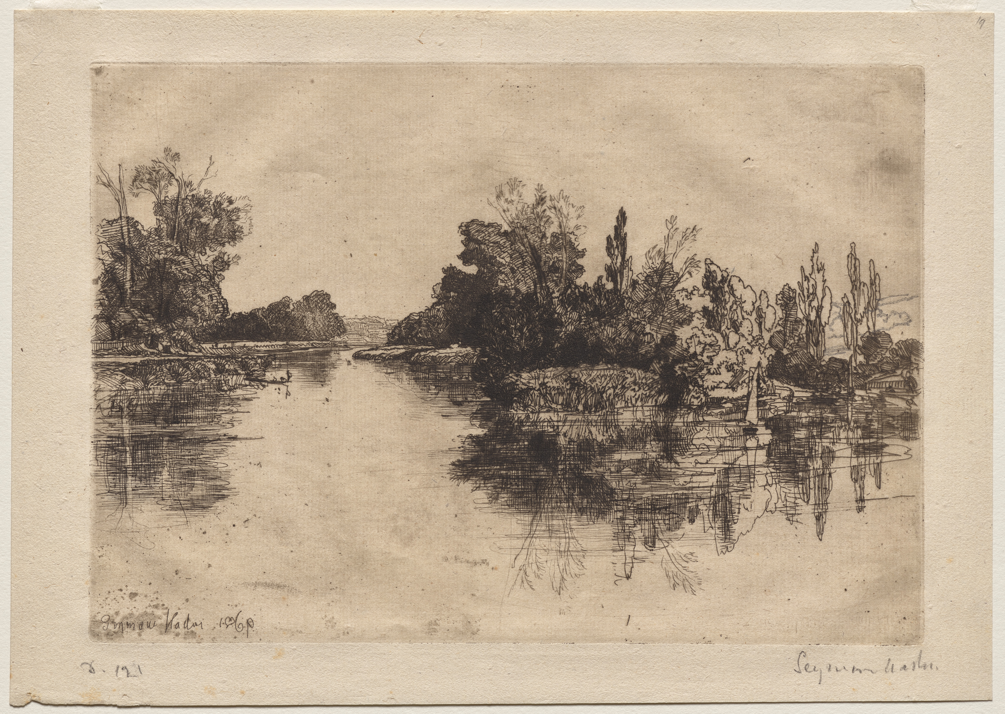 Francis Seymour Haden, The Island, opposite Boyle's Farm