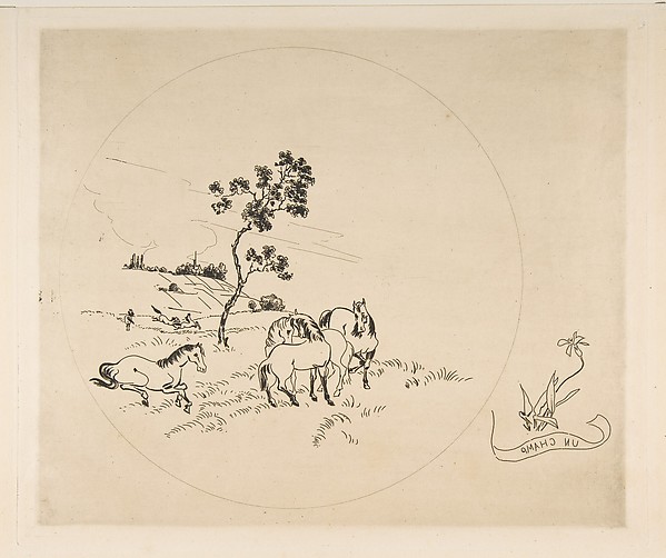 Félix Bracquemond, Decoration for a Plate: A Field