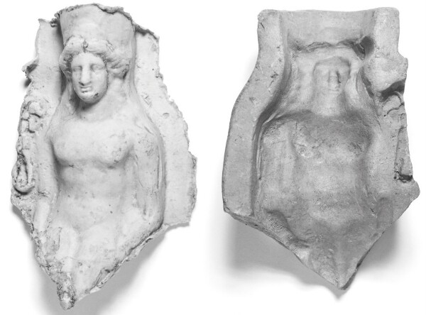 Unknown, Mold of the Torso and Head of a Frontal Seated Female Wearing a Polos