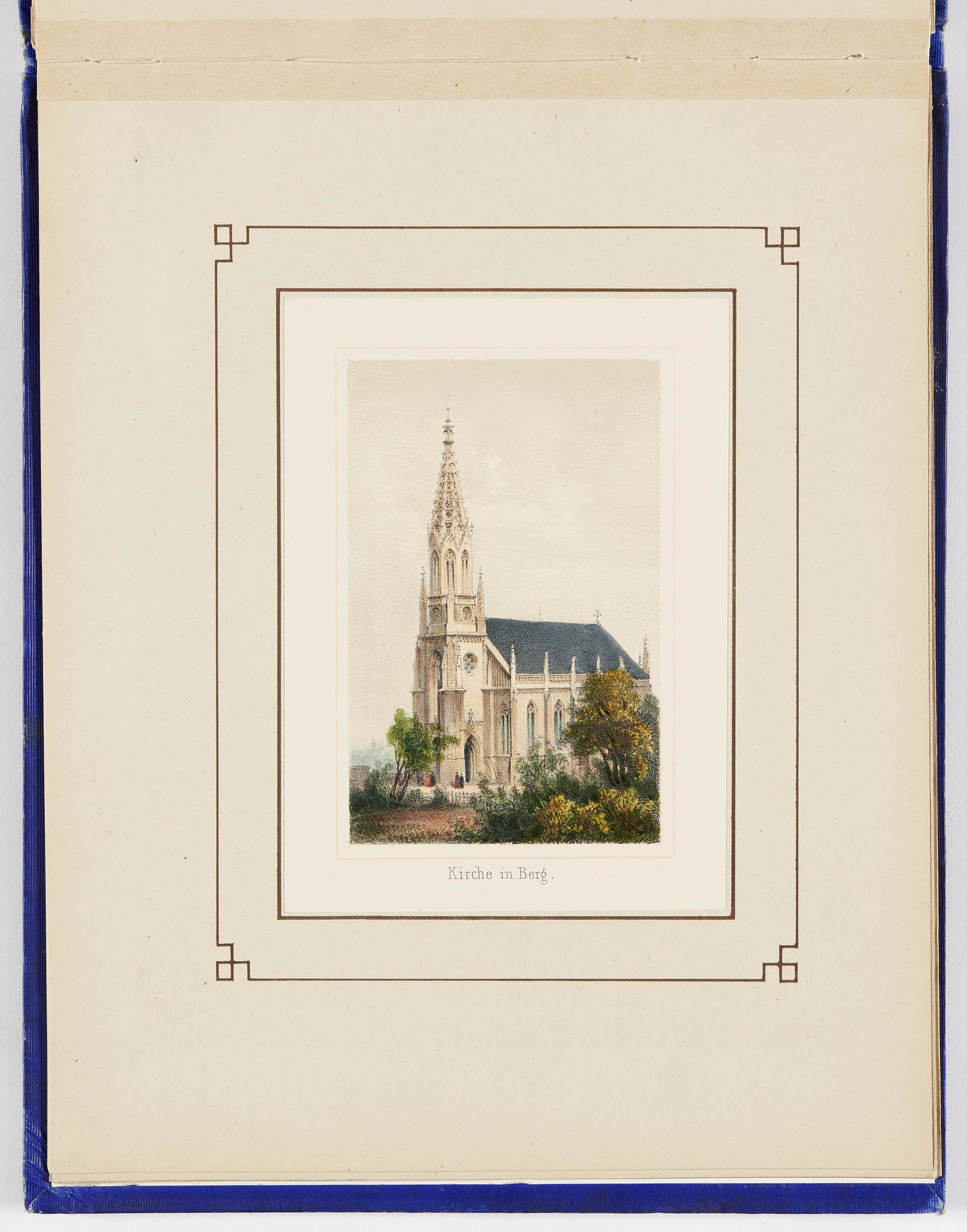 Adam Gatternicht, "Album von Stuttgart und Umgebung" - Blatt 13: Kirche in Berg
