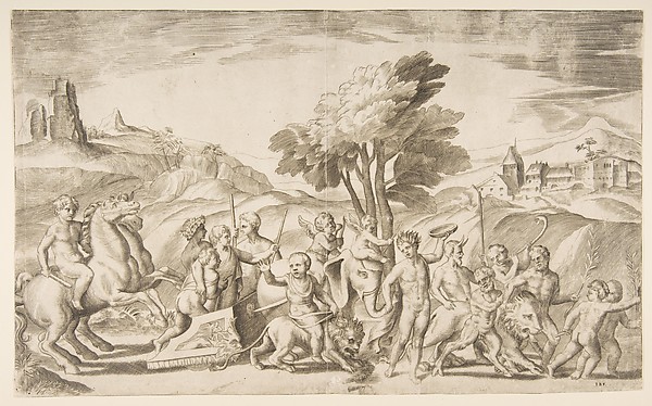 Giulio Bonasone, A children's bacchanal with animals
