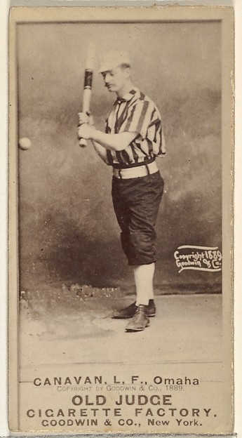 Goodwin & Company, James Edward "Jim" Canavan, Left Field, Omaha Omahogs/ Lambs, from the Old Judge series (N172) for Old Judge Cigarettes