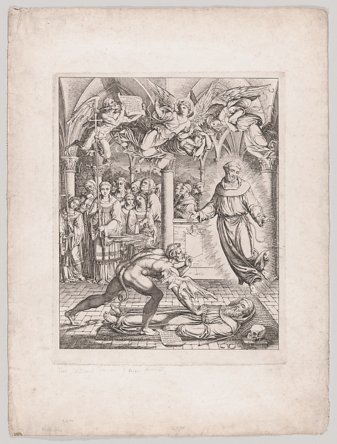 Joseph Anton Koch, Battle of Satan with St. Francis for the Soul of the Monk Guido of Montefeltro