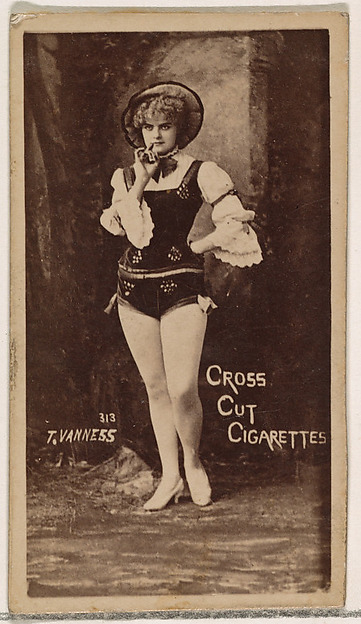 W. Duke, Sons & Co., Card Number 313, T. Vanness, from the Actors and Actresses series (N145-1) issued by Duke Sons & Co. to promote Cross Cut Cigarettes