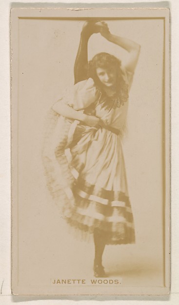 Kinney Brothers Tobacco Company, Janette Woods, from the Actresses series (N245) issued by Kinney Brothers to promote Sweet Caporal Cigarettes