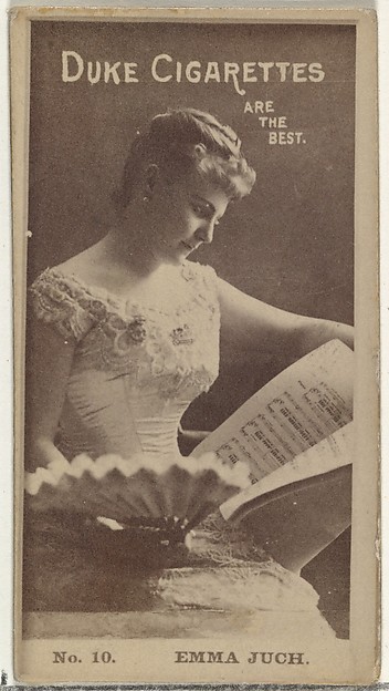 W. Duke, Sons & Co., Card Number 10, Emma Juch, from the Actors and Actresses series (N145-6) issued by Duke Sons & Co. to promote Duke Cigarettes