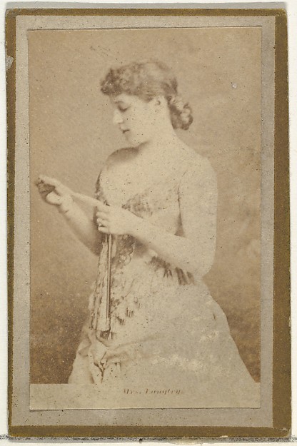 Allen & Ginter, Mrs. Langtry, from the Actresses and Celebrities series (N60, Type 2) promoting Little Beauties Cigarettes for Allen & Ginter brand tobacco products