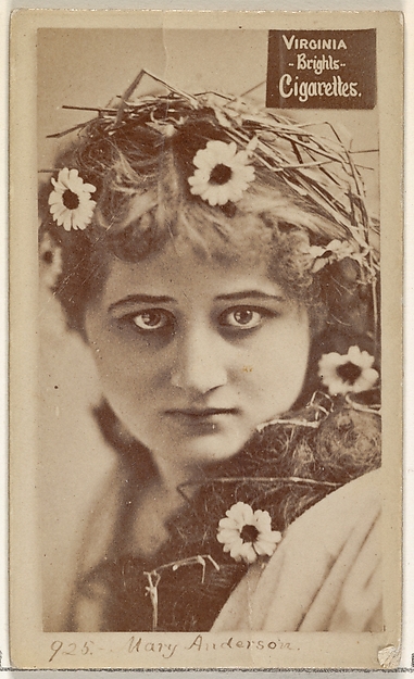 Allen & Ginter, Card 928, Mary Anderson, from the Actors and Actresses series (N45, Type 2) for Virginia Brights Cigarettes