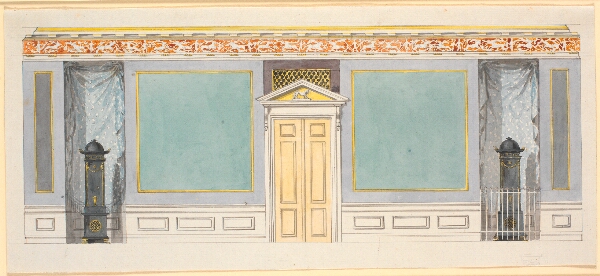 Nicolai Abildgaard, Udkast til dekoration af den indre langvæg i appartementssalen. c. 1794