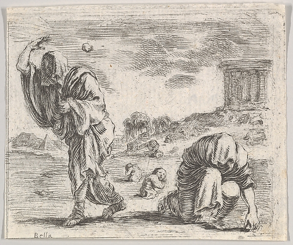 Stefano della Bella, Deucalion and Pyrrha, from "Game of Mythology" (Jeu de la Mythologie)