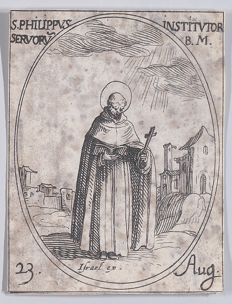 Jacques Callot, S. Philippe, Fondateur de l'Ordre des Servites (St. Philip Benizi, Founder of the Servite Order), August 23rd, from "Les Images De Tous Les Saincts et Saintes de L'Année" (Images of All of the Saints and Religious Events of the Year)