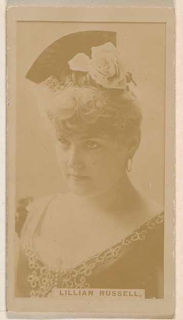Kinney Brothers Tobacco Company, Lillian Russell, from the Actresses series (N245) issued by Kinney Brothers to promote Sweet Caporal Cigarettes
