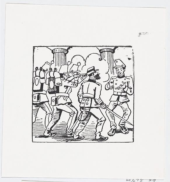 José Guadalupe Posada, A standoff between an unarmed soldier and a group of armed soldiers