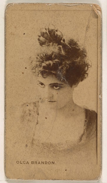 Kinney Brothers Tobacco Company, Olga Brandon, from the Actresses series (N245) issued by Kinney Brothers to promote Sweet Caporal Cigarettes