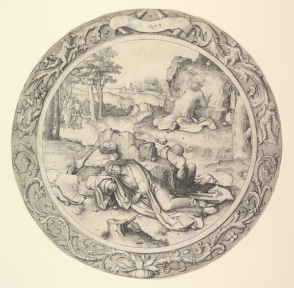 Lucas van Leyden, Christ on the Mount of Olives, from the Circular Passion