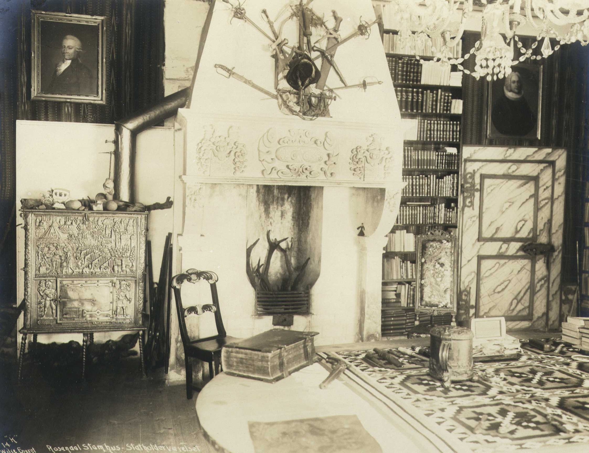 Anders Beer Wilse, Statholderværelset, Baroniet Rosendal, Kvinnherad, Hordaland. Fotografert 1912.