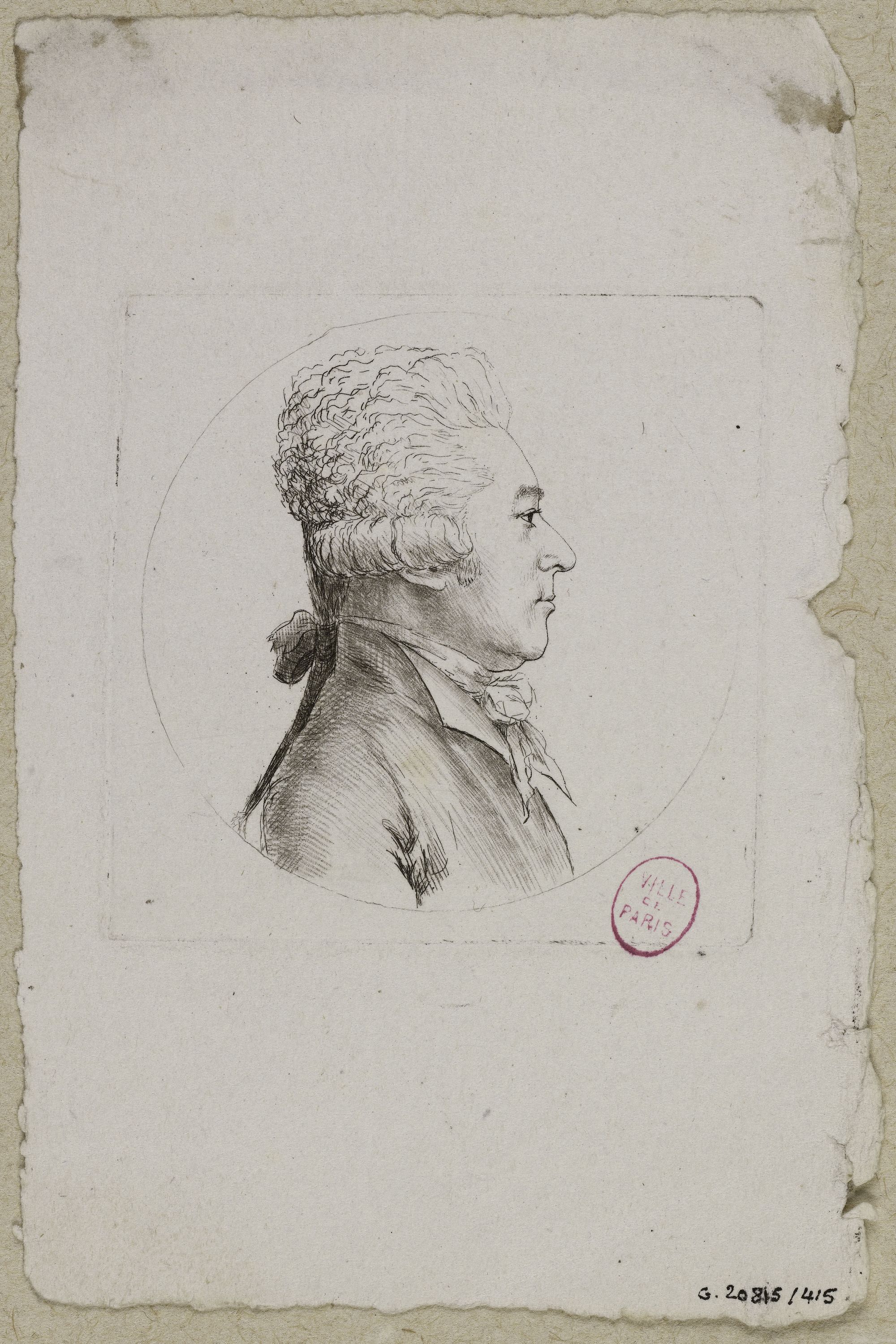 Edmé Quenedey, Portrait d'un homme, fin XVIIIème siècle/début XIXème siècle