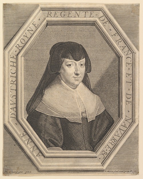 Jean Morin, Anne d'Autriche, reine de France, en habit de deuil
