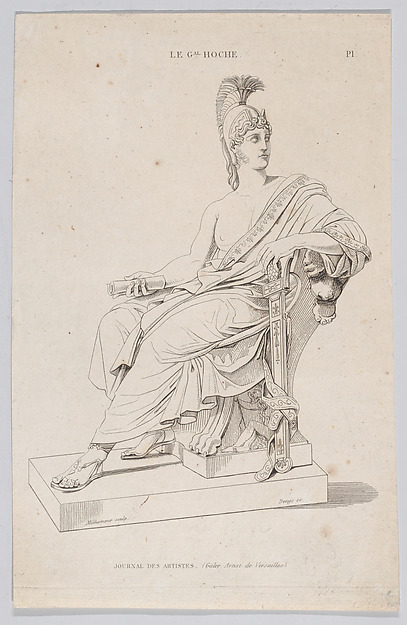 Anonymous, Statue of a seated Roman, from "Journal des Artistes"