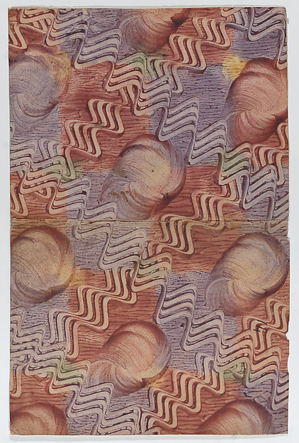 Anonymous, Book cover with zigzag stripe pattern