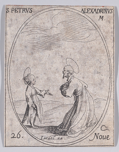 Jacques Callot, S. Pierre d'Alexandrie (St. Peter of Alexandria), November 26th, from "Les Images De Tous Les Saincts et Saintes de L'Année" (Images of All of the Saints and Religious Events of the Year)