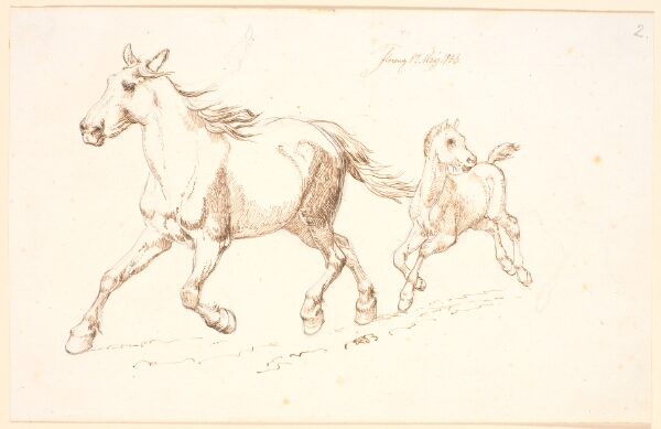 Johan Thomas Lundbye, Galloperende hoppe med føl