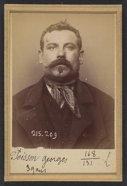 Alphonse Bertillon, Poisson. Georges. 38 ans, né à Boulogne (Seine). Chaudronnier. Anarchiste. 6/3/94
