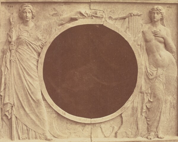Édouard Baldus, ["La Prudence et la Force", Sculpture by Victor Edmond Leharivel-Durocher, Decoration of the Louvre, Paris]