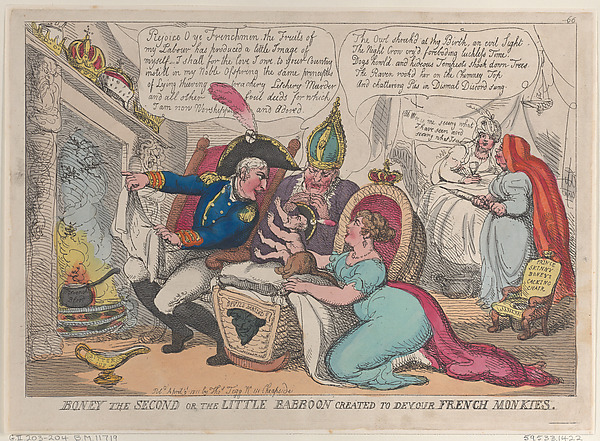 Thomas Rowlandson, Boney The Second or the Little Babboon Created to Devour French Monkies