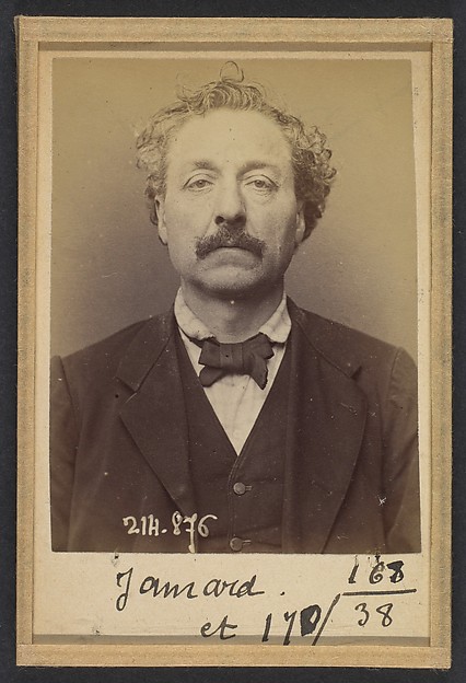 Alphonse Bertillon, Jamard. Alphonse, Ernest. 51 ans, né à Paris. Distillateur. Anarchiste. 28/2/94.
