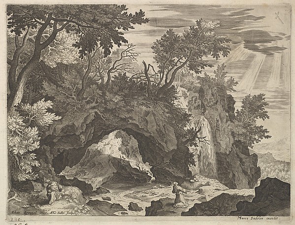 Aegidius Sadeler II, Rocky Landscape with St. Francis