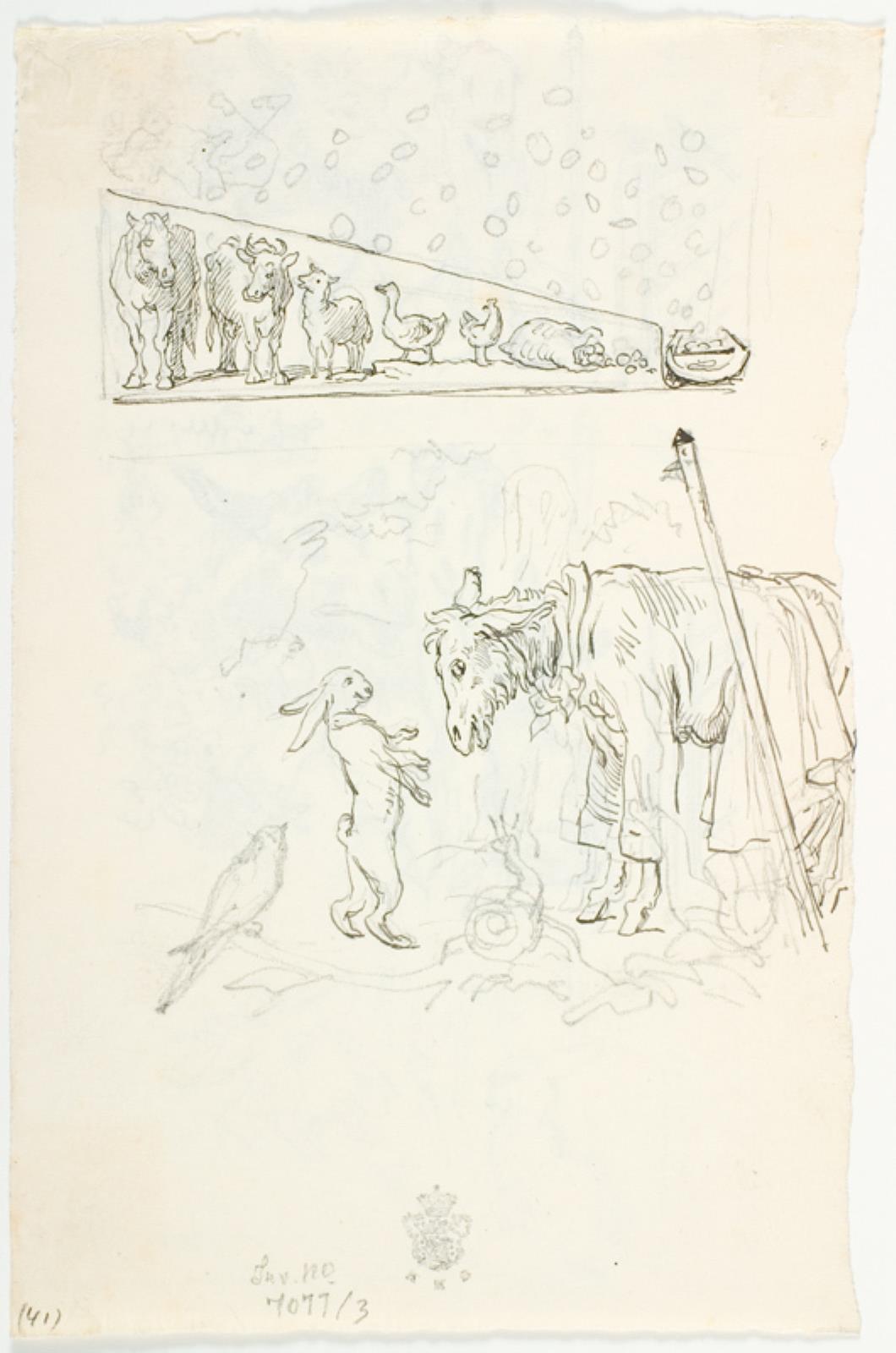 Lorenz Frølich, Illustrationsudkast til H.C. Andersen, "Hurtigløberne" og "Hvad Fatter gør er altid det Rigtige"
