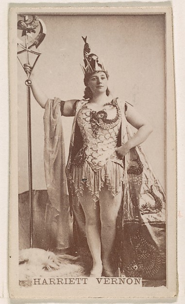 Kinney Brothers Tobacco Company, Harriett Vernon, from the Actresses series (N245) issued by Kinney Brothers to promote Sweet Caporal Cigarettes