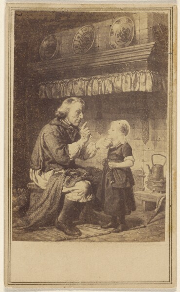 Unknown, [Copy of a painting depicting a man seated holding the chin of a little girl]