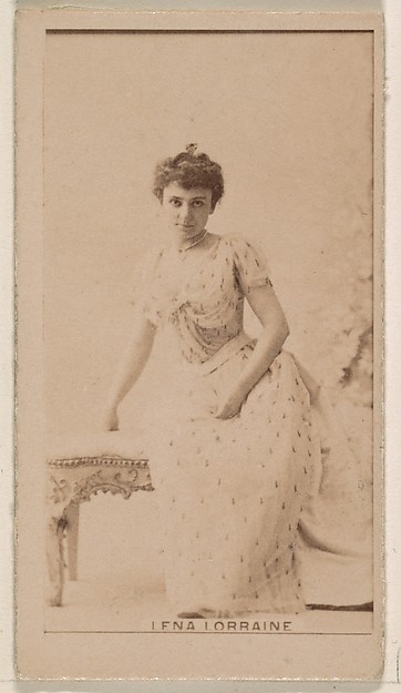 Kinney Brothers Tobacco Company, Lena Lorraine, from the Actresses series (N245) issued by Kinney Brothers to promote Sweet Caporal Cigarettes